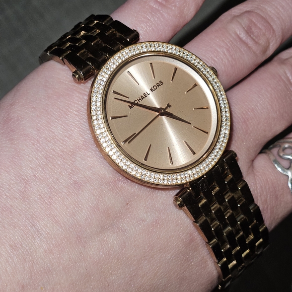 Michael Kors Rose Gold Watch with Crystal Bezel - Picture 1 of 4